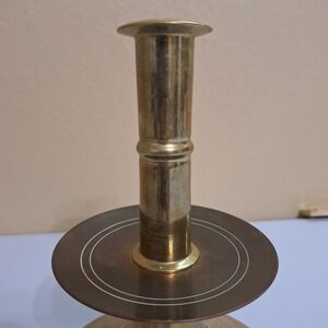 1970 Craftsmen's Style Brass Candle Holder made Virginia Mentalcrafters Trumpet